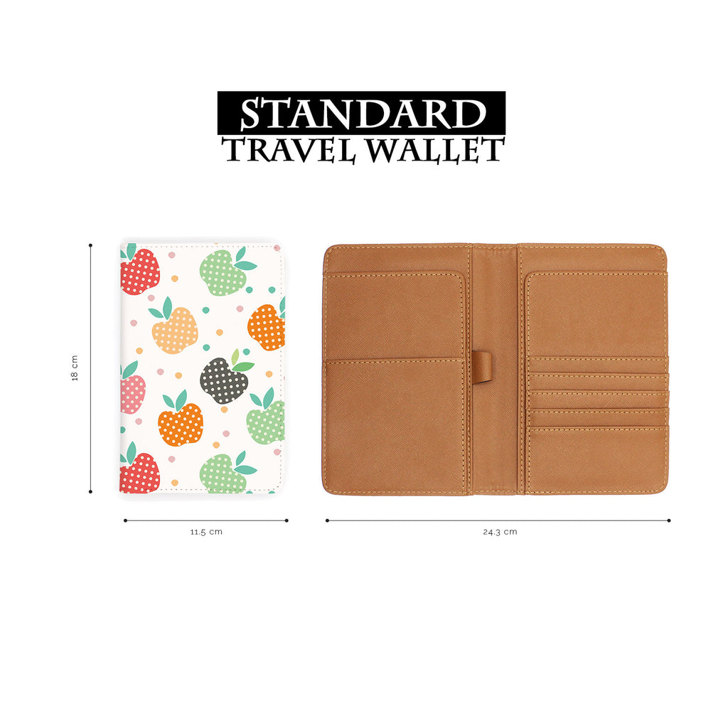 standard size of personalized RFID blocking passport travel wallet with Fruits Pattern design