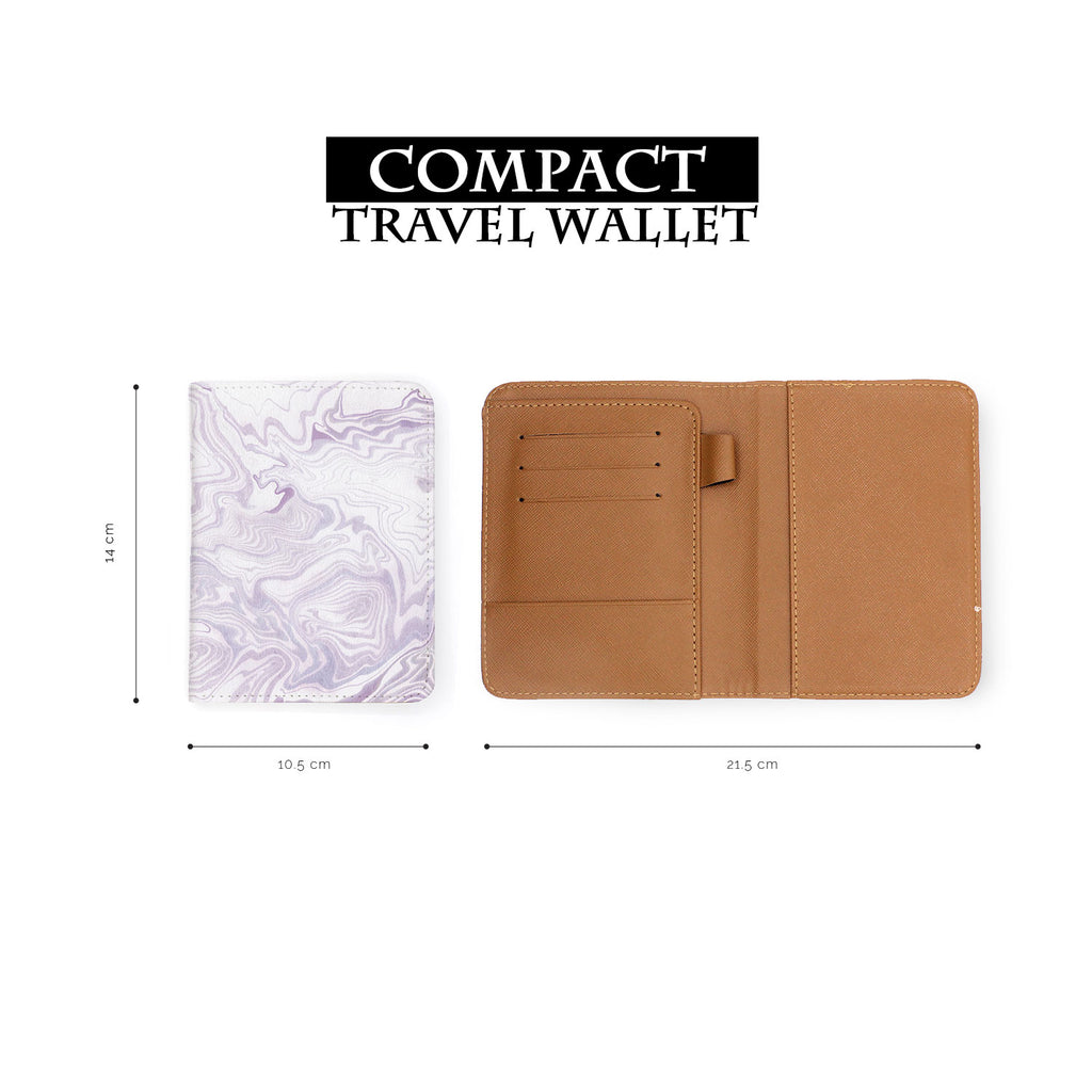 compact size of personalized RFID blocking passport travel wallet with MarbledPaperEd design