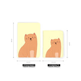 comparison of two sizes of personalized RFID blocking passport travel wallet with Cat design
