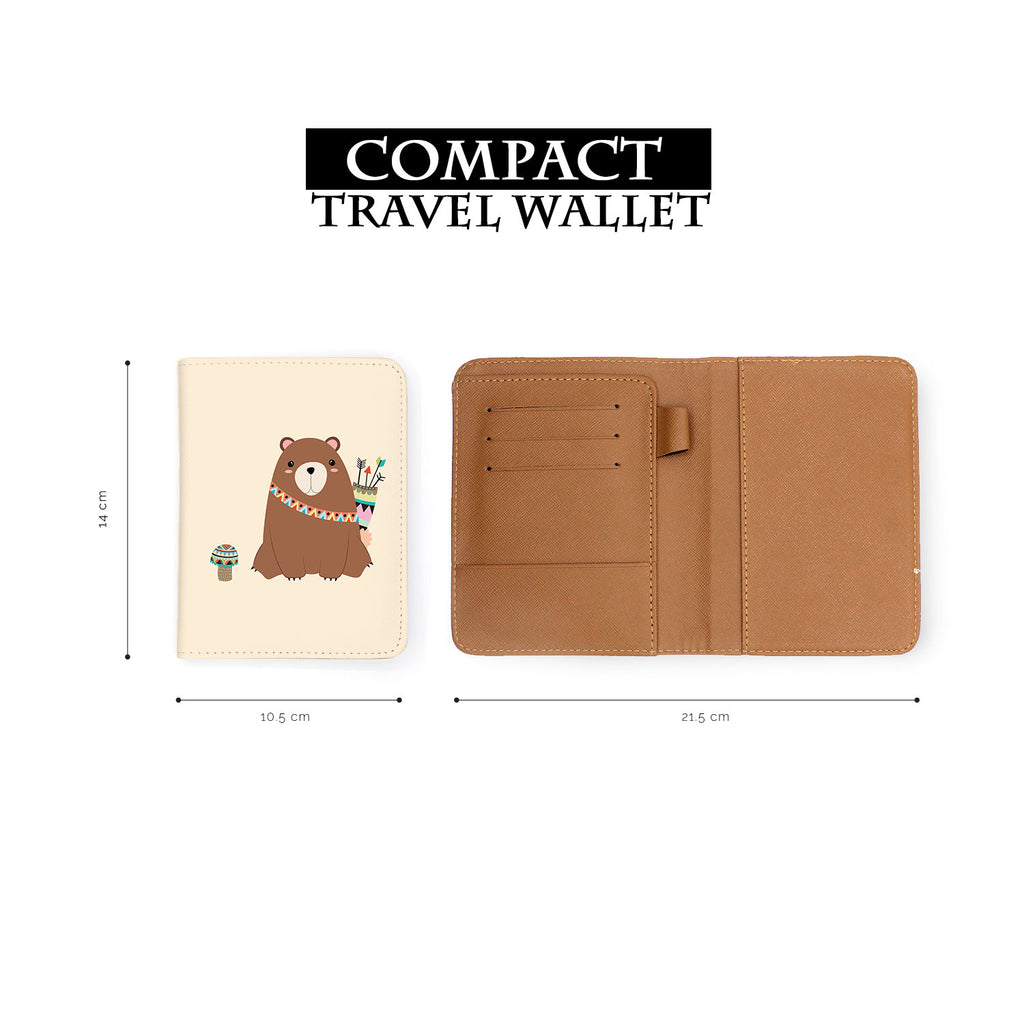 compact size of personalized RFID blocking passport travel wallet with Tribal Animals design