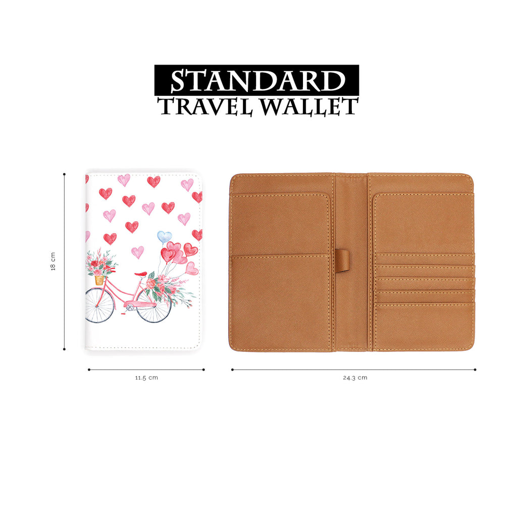 standard size of personalized RFID blocking passport travel wallet with Happy Valentine Day design