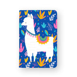 front view of personalized RFID blocking passport travel wallet with Llamas design