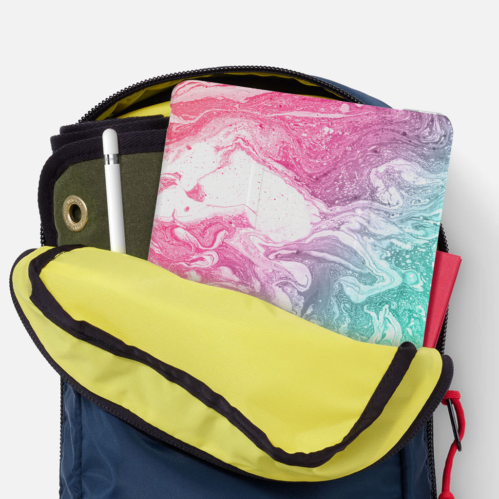 iPad SeeThru Casd with Abstract Oil Painting Design has Secure closure