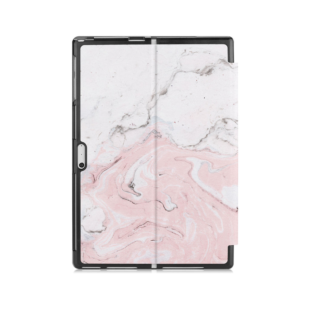 the back side of Personalized Microsoft Surface Pro and Go Case with Pink Marble design