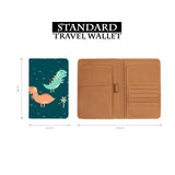 standard size of personalized RFID blocking passport travel wallet with Dino Party design