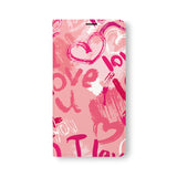 Front Side of Personalized Samsung Galaxy Wallet Case with Love design
