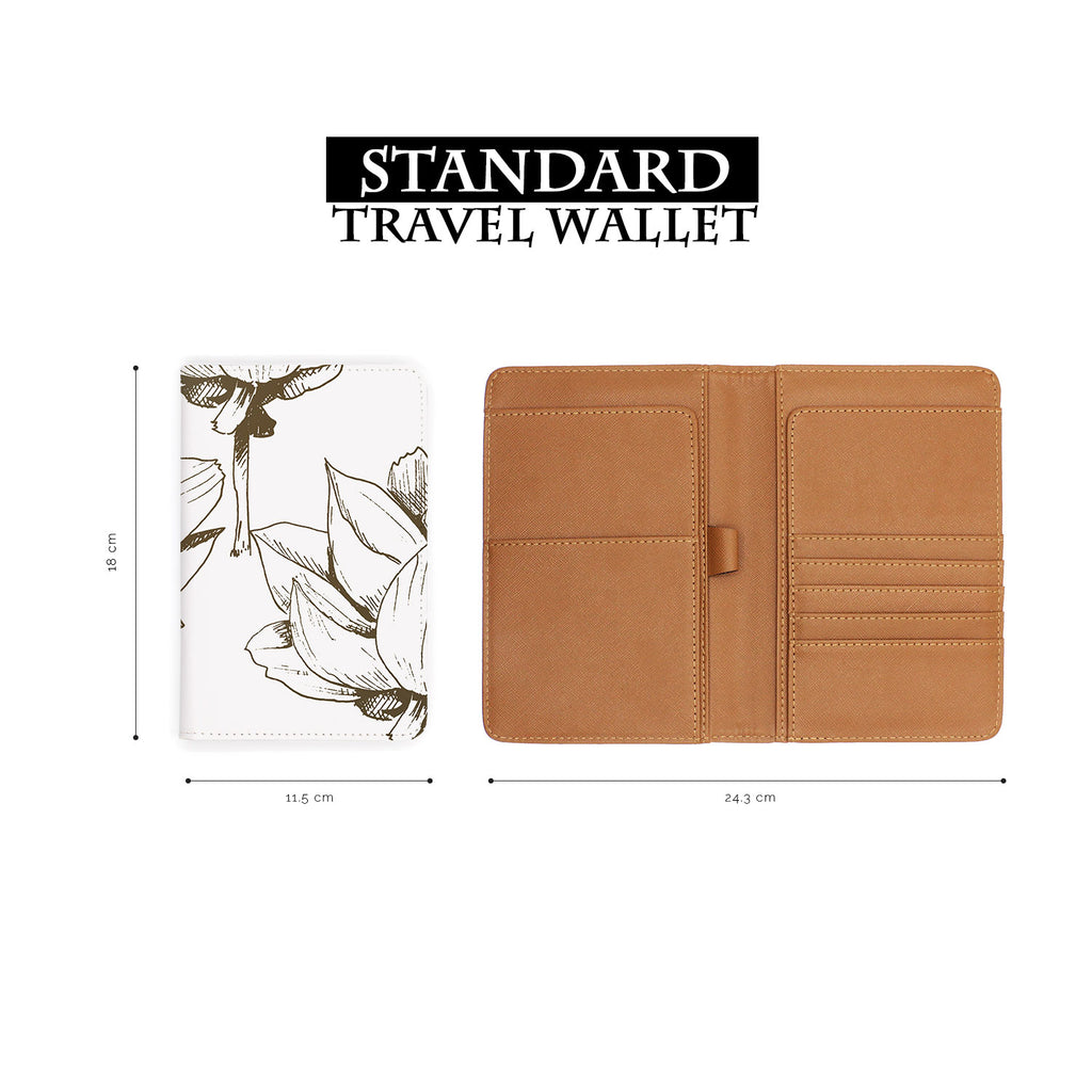 standard size of personalized RFID blocking passport travel wallet with Bloom Flourish design