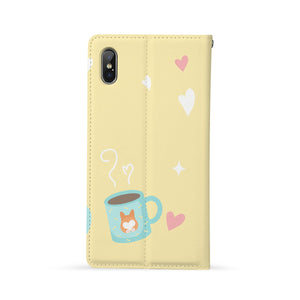 Back Side of Personalized Huawei Wallet Case with Corgi Puppy design - swap