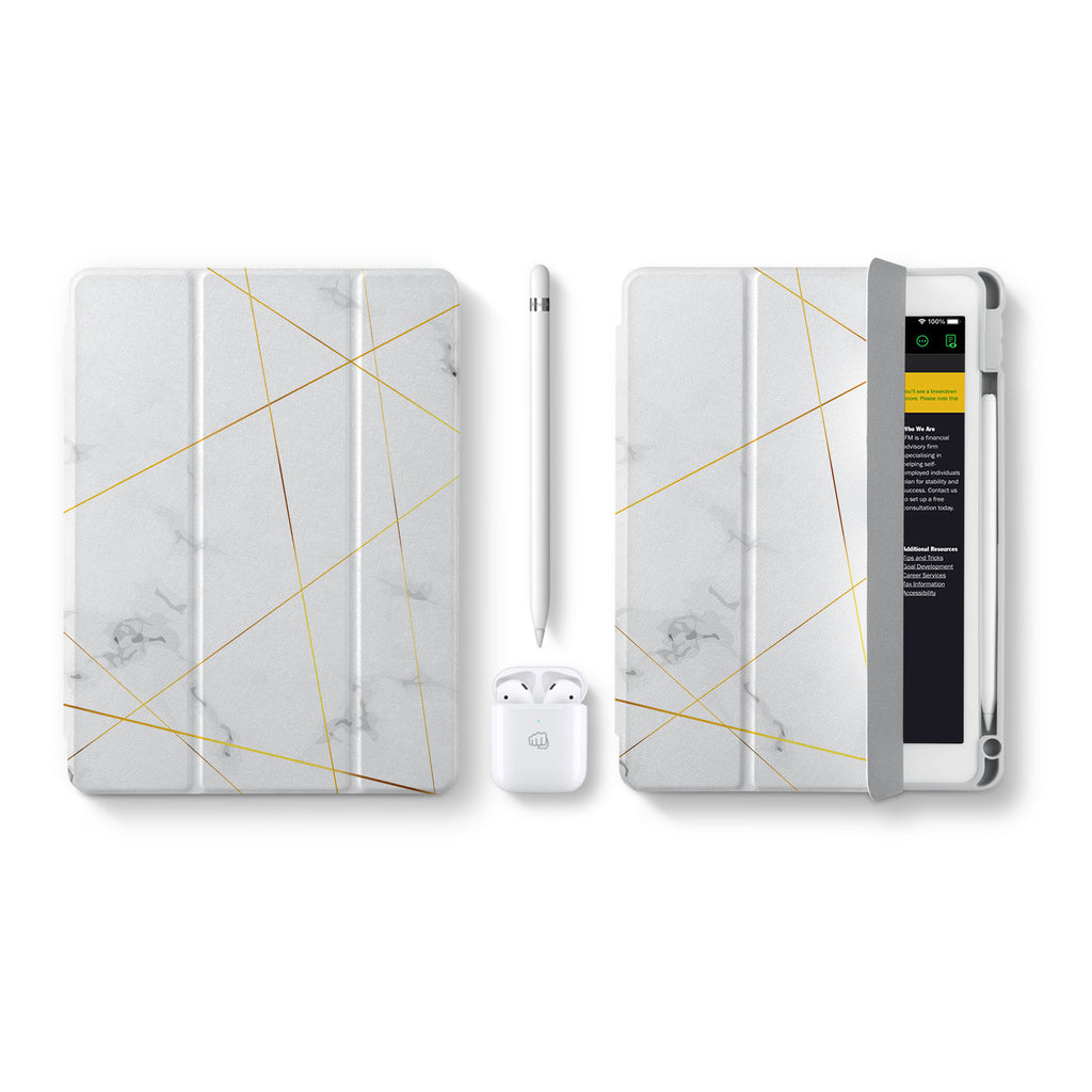 Vista Case iPad Premium Case with Marble 2020 Design perfect fit for easy and comfortable use. Durable & solid frame protecting the tablet from drop and bump.
