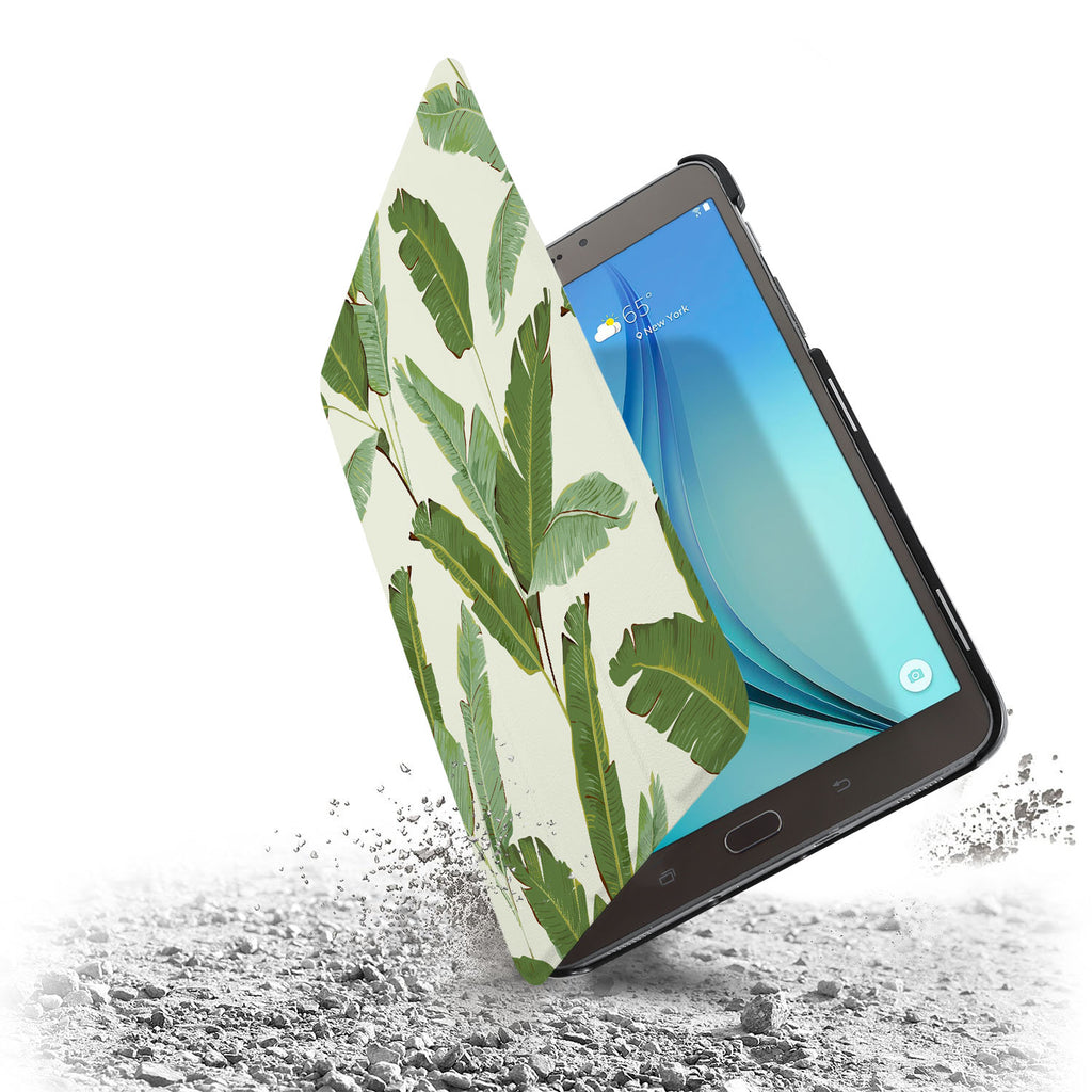 the drop protection feature of Personalized Samsung Galaxy Tab Case with Green Leaves design