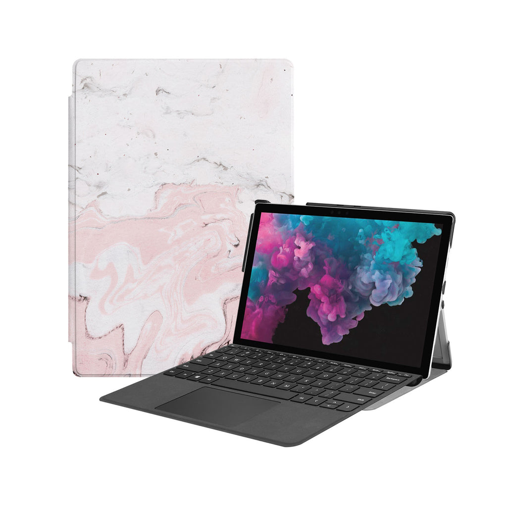 the Hero Image of Personalized Microsoft Surface Pro and Go Case with Pink Marble design