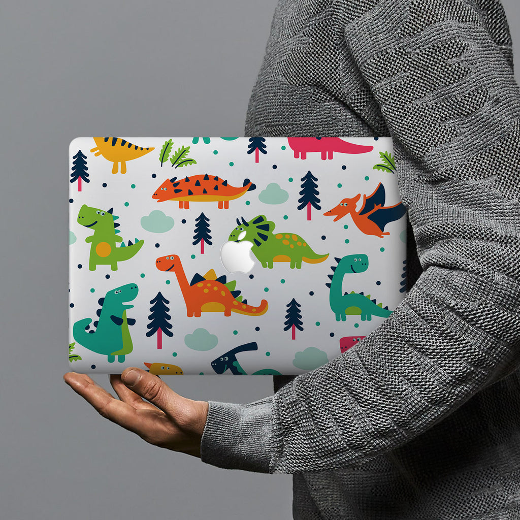 hardshell case with Dinosaur design combines a sleek hardshell design with vibrant colors for stylish protection against scratches, dents, and bumps for your Macbook