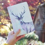 a girl holding personalized RFID blocking passport travel wallet with Watercolour design