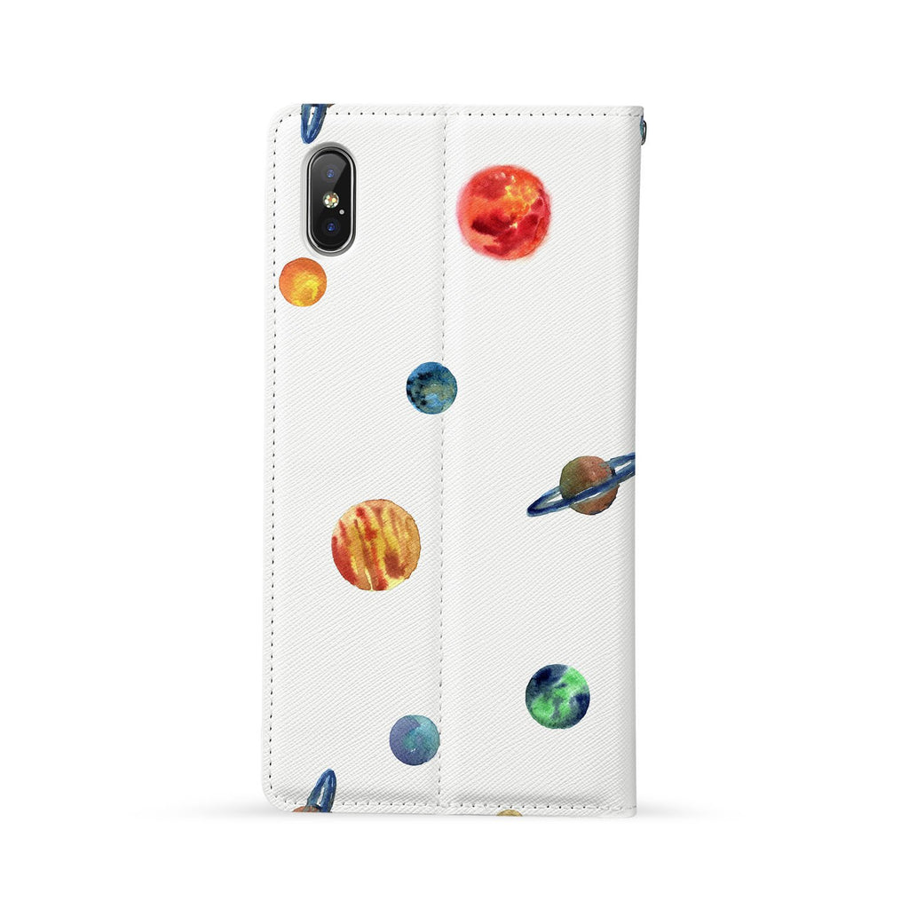 Back Side of Personalized Huawei Wallet Case with Galaxy design - swap