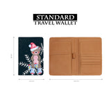 standard size of personalized RFID blocking passport travel wallet with Cute Christmas design