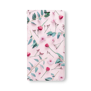 Front Side of Personalized Samsung Galaxy Wallet Case with PinkFlower design