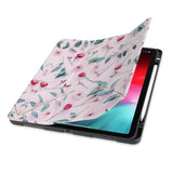 front view of personalized iPad case with pencil holder and Flat Flower 2 design