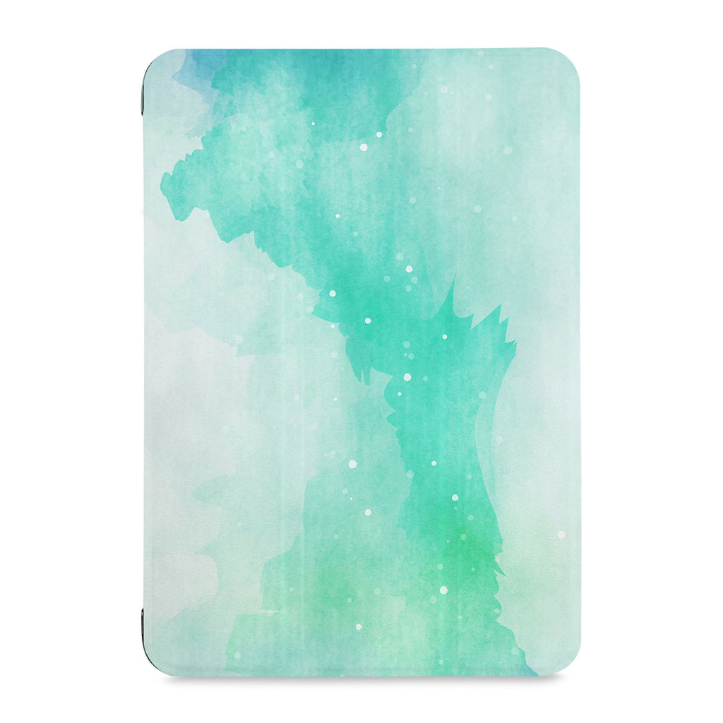 the front view of Personalized Samsung Galaxy Tab Case with Abstract Watercolor Splash design
