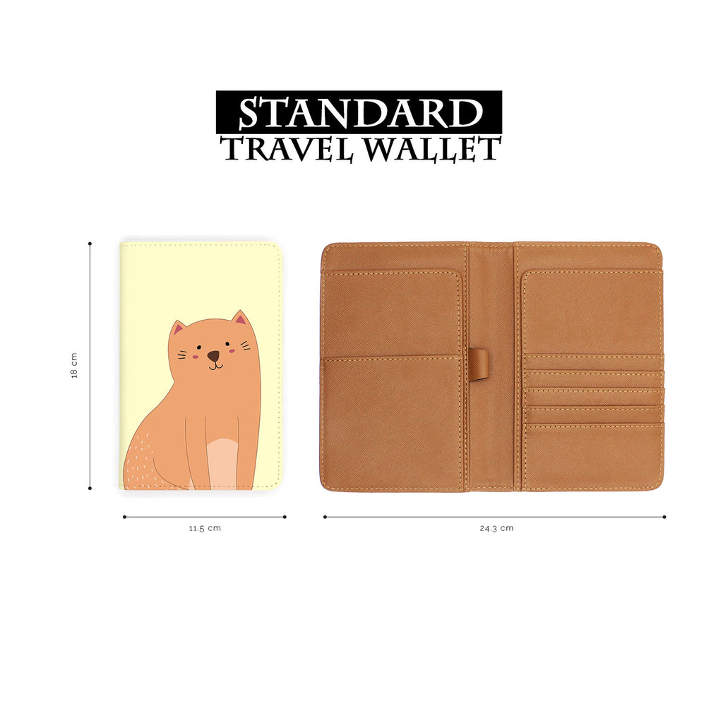 standard size of personalized RFID blocking passport travel wallet with Cat design