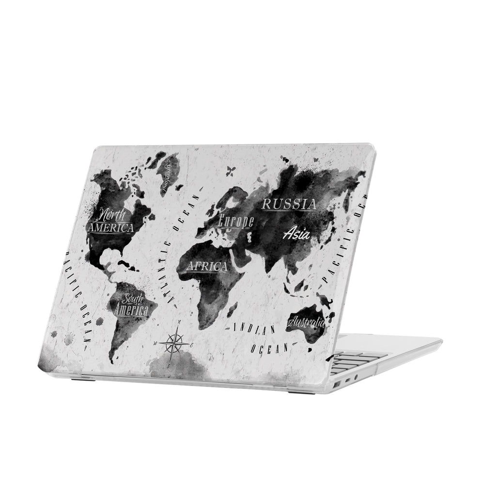 personalized microsoft laptop case features a lightweight two-piece design and World Map print