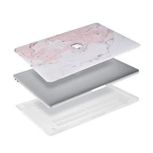 Ultra-thin and lightweight two-piece hardshell case with Pink Marble design is easy to apply and remove - swap