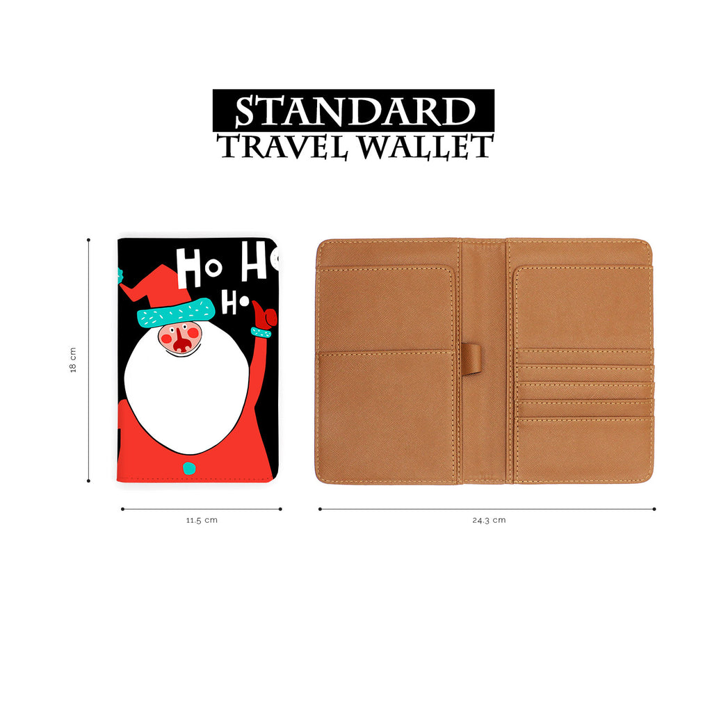 standard size of personalized RFID blocking passport travel wallet with Christmas Character design