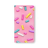 Front Side of Personalized Samsung Galaxy Wallet Case with Candy design