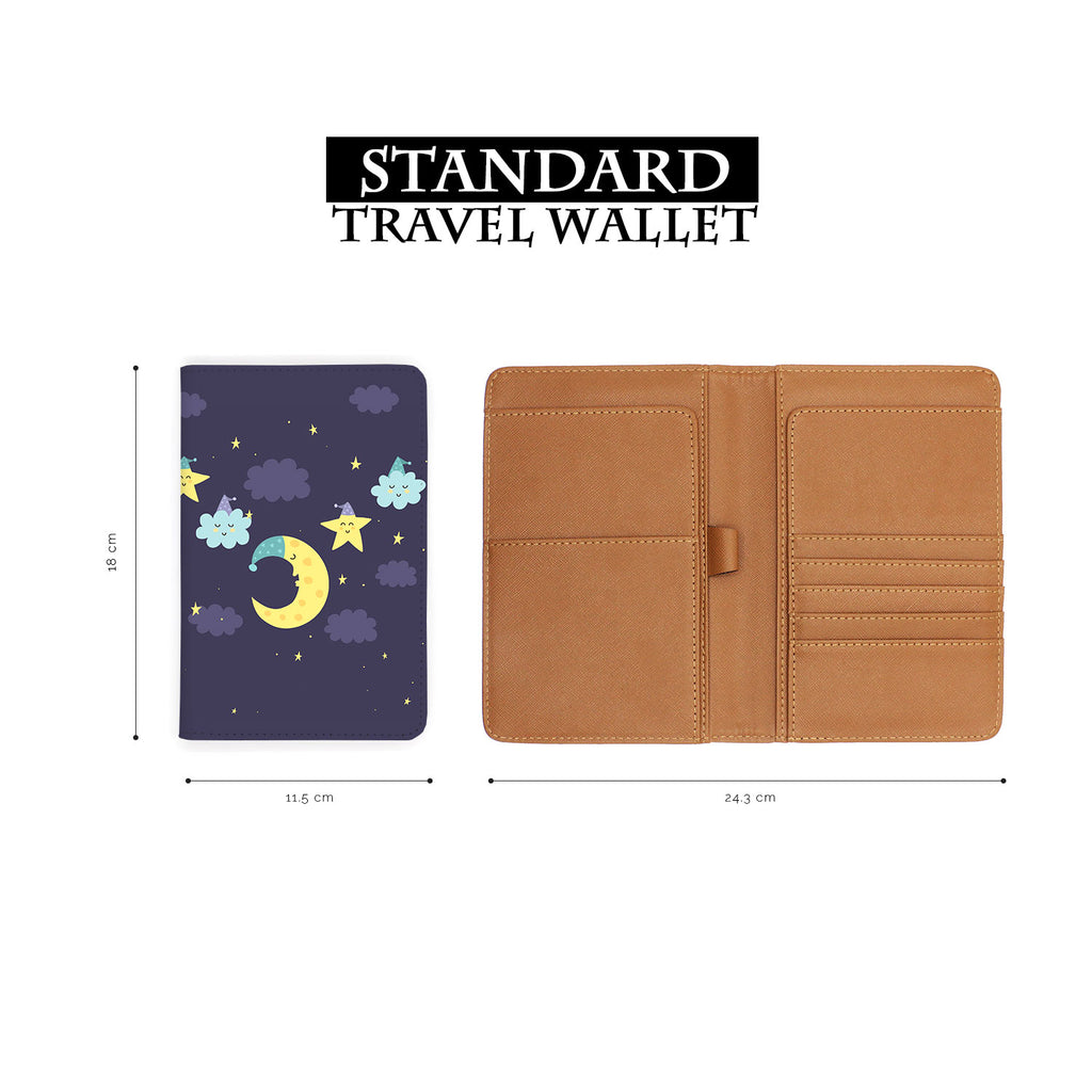 standard size of personalized RFID blocking passport travel wallet with Good Night design