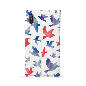 Back Side of Personalized Huawei Wallet Case with Bird design - swap