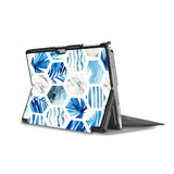 the back side of Personalized Microsoft Surface Pro and Go Case in Movie Stand View with Geometric Flower design - swap
