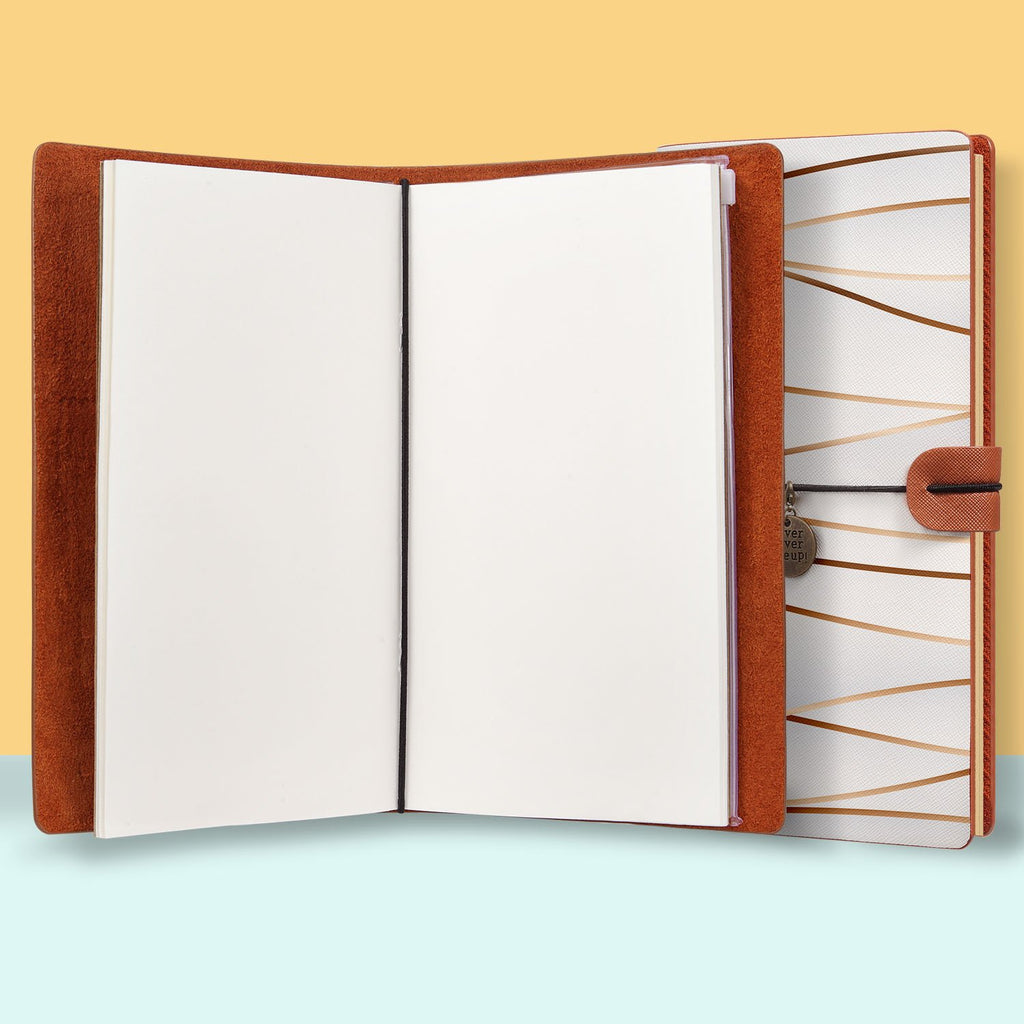 the front top view of midori style traveler's notebook with Luxury design