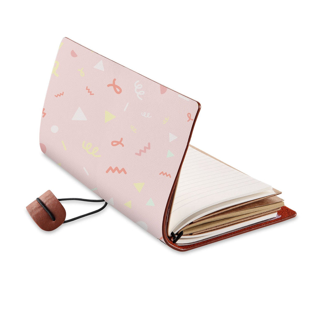 opened view of midori style traveler's notebook with Baby design